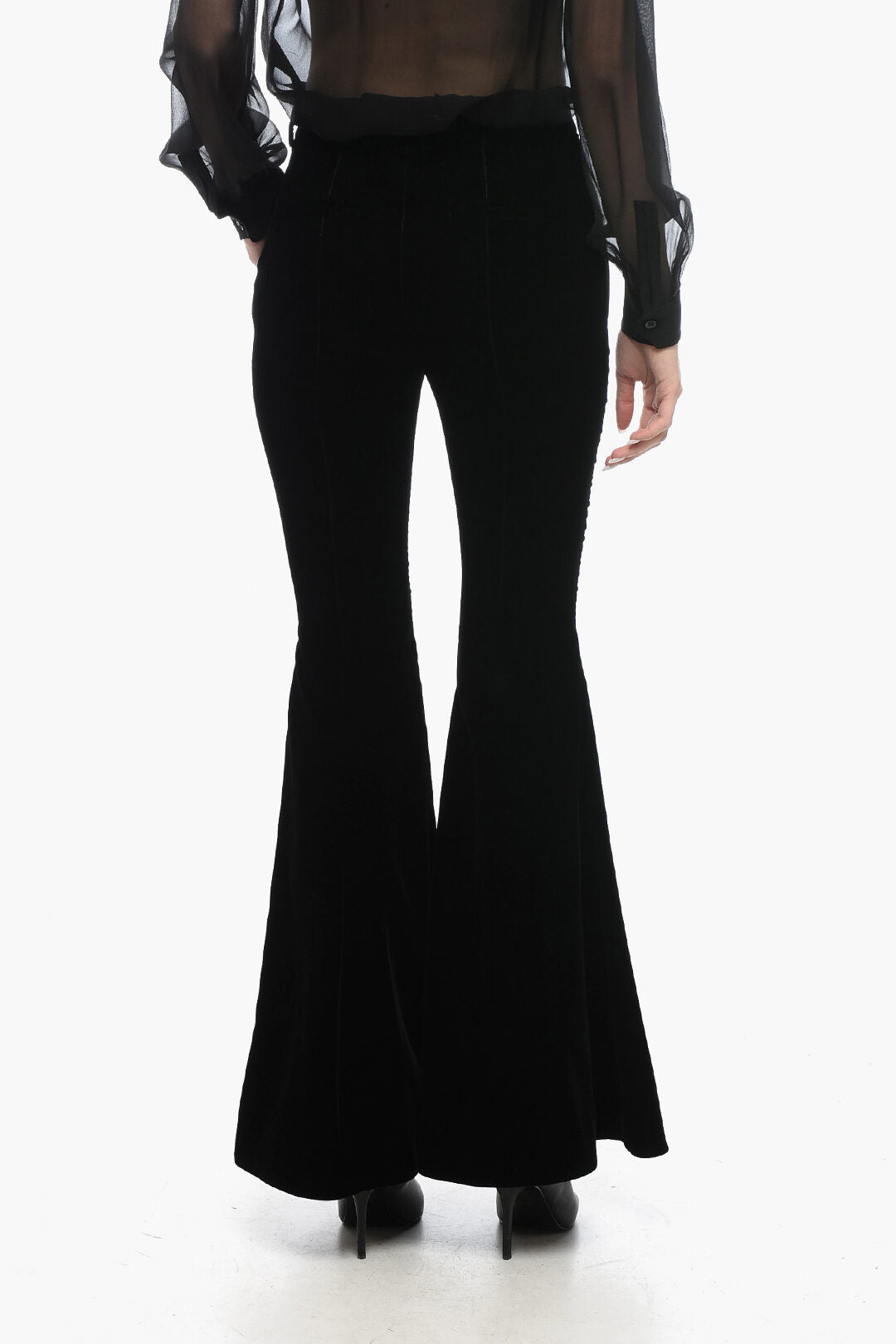 Saint Laurent 3500~Velvet Flared Trousers, view 2