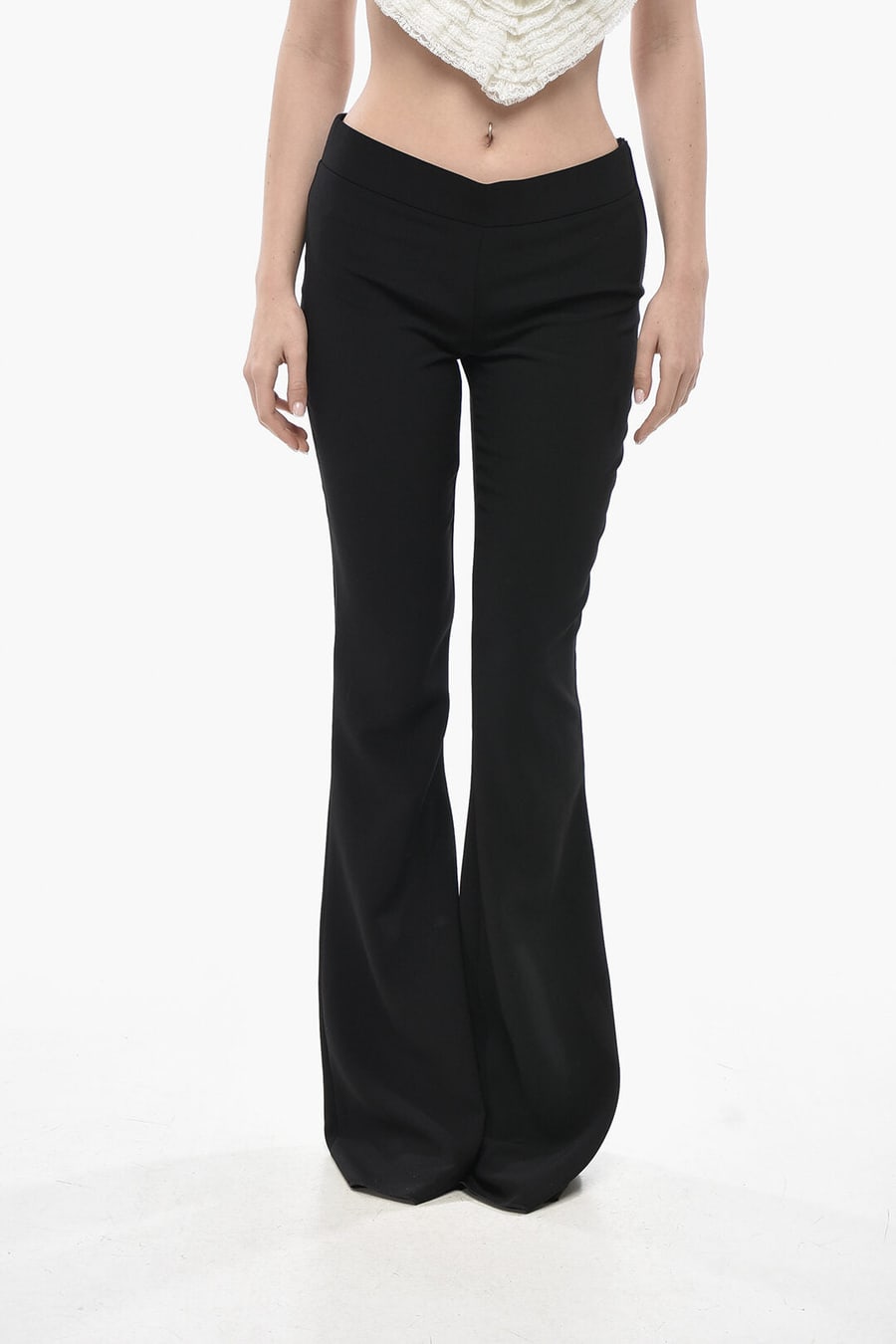 Dsquared2 3500~Solid Boot-Cut Pants with Side Closure