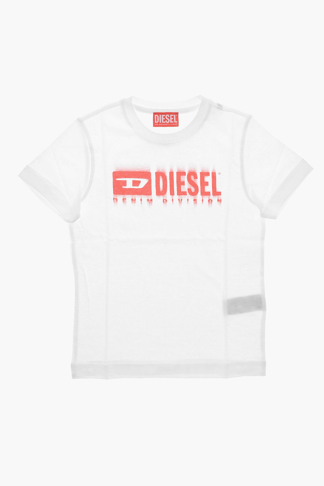 Diesel Kids 2405~Crewneck Solid T-Shirt with Faded-Effect Logo
