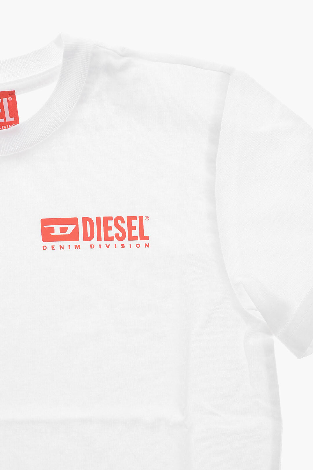 Diesel Kids 2405~Crewneck Cotton T-Shirt LTGIMI with Side Logo, view 2