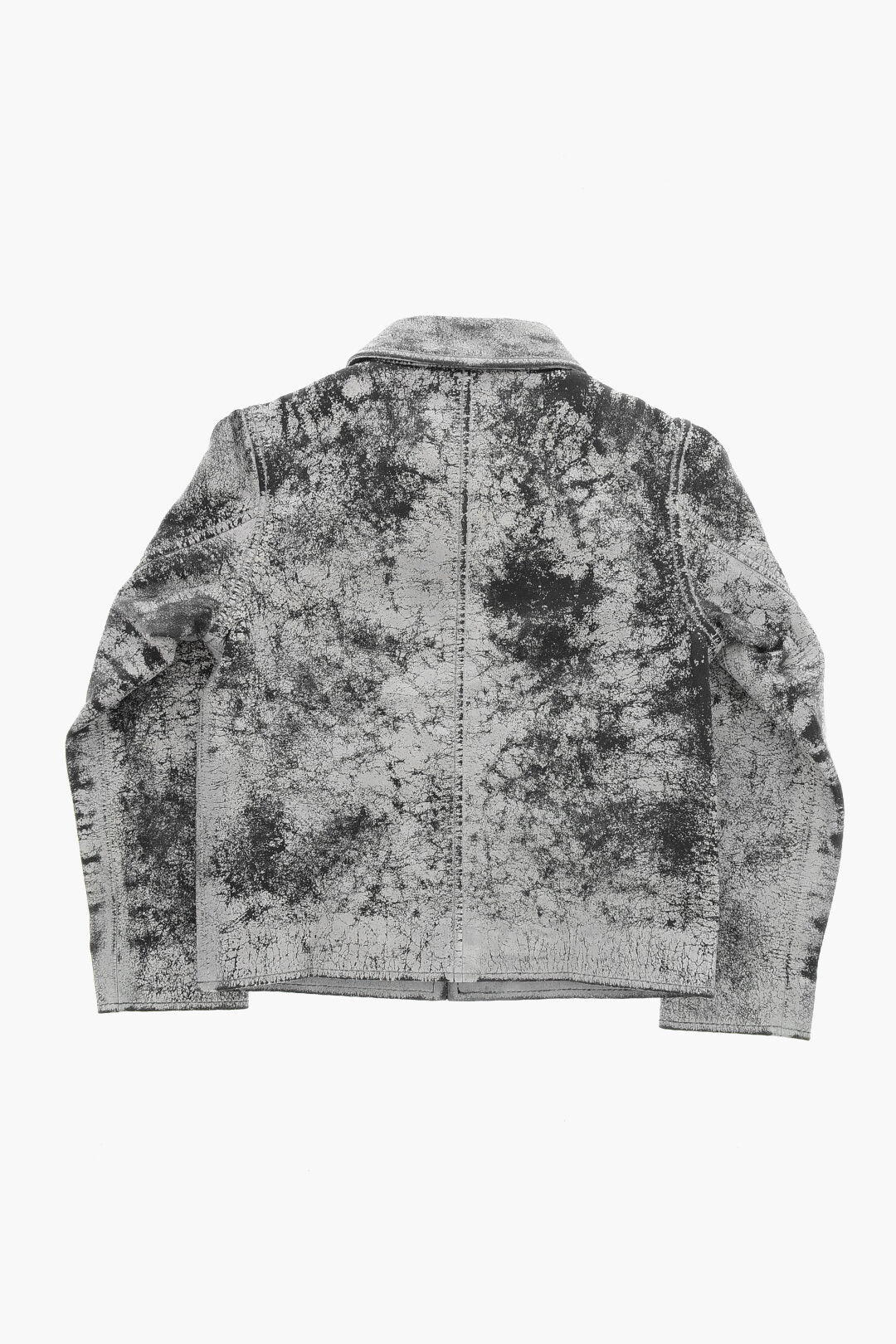 Diesel Kids 2470~Cracked Leather Jacket JLPYLONA With Maxi Logo Print