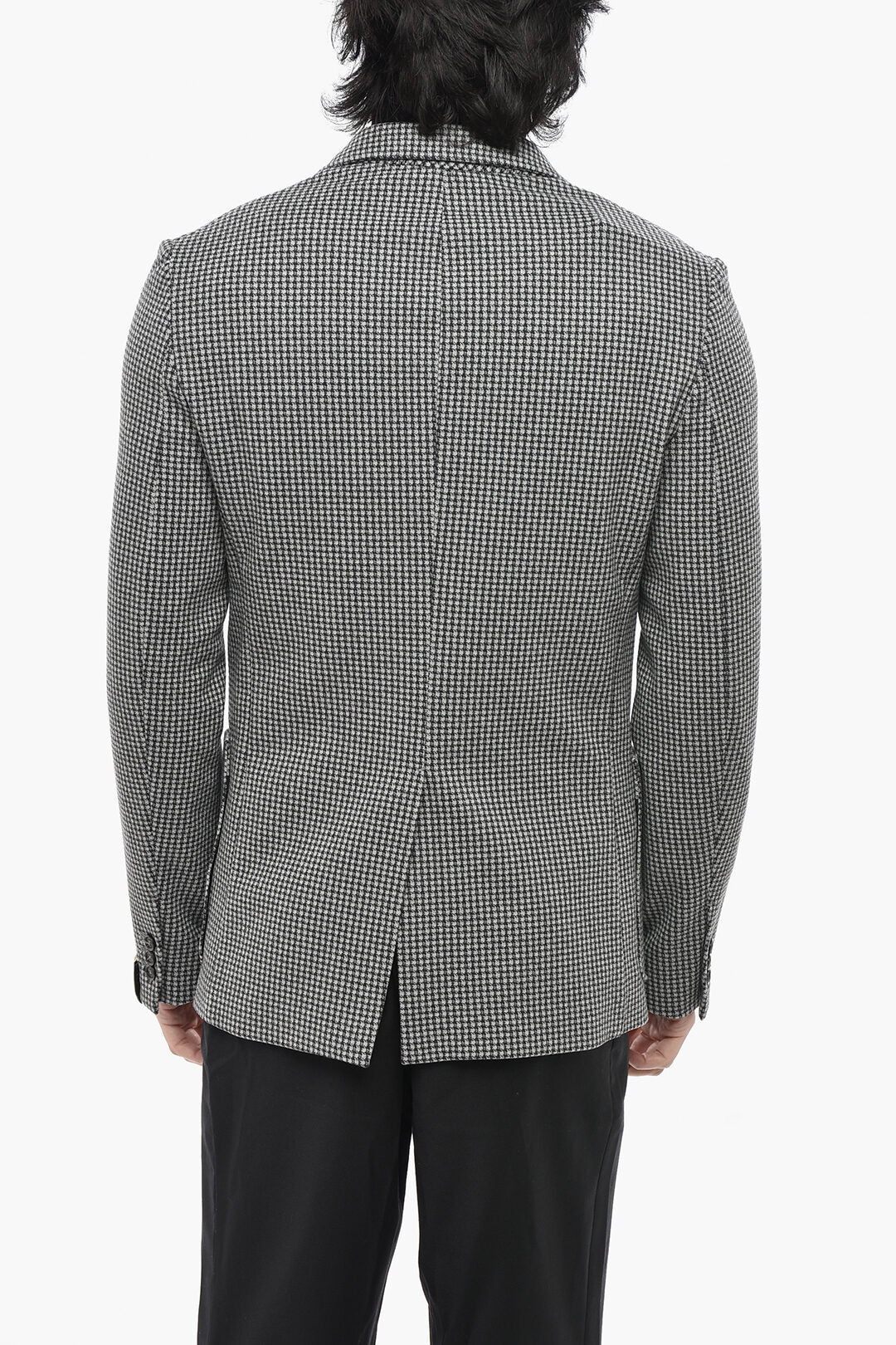 Paolo Pecora 2470~Unlined Houndstooth Blazer With Peaked Lapel, view 2