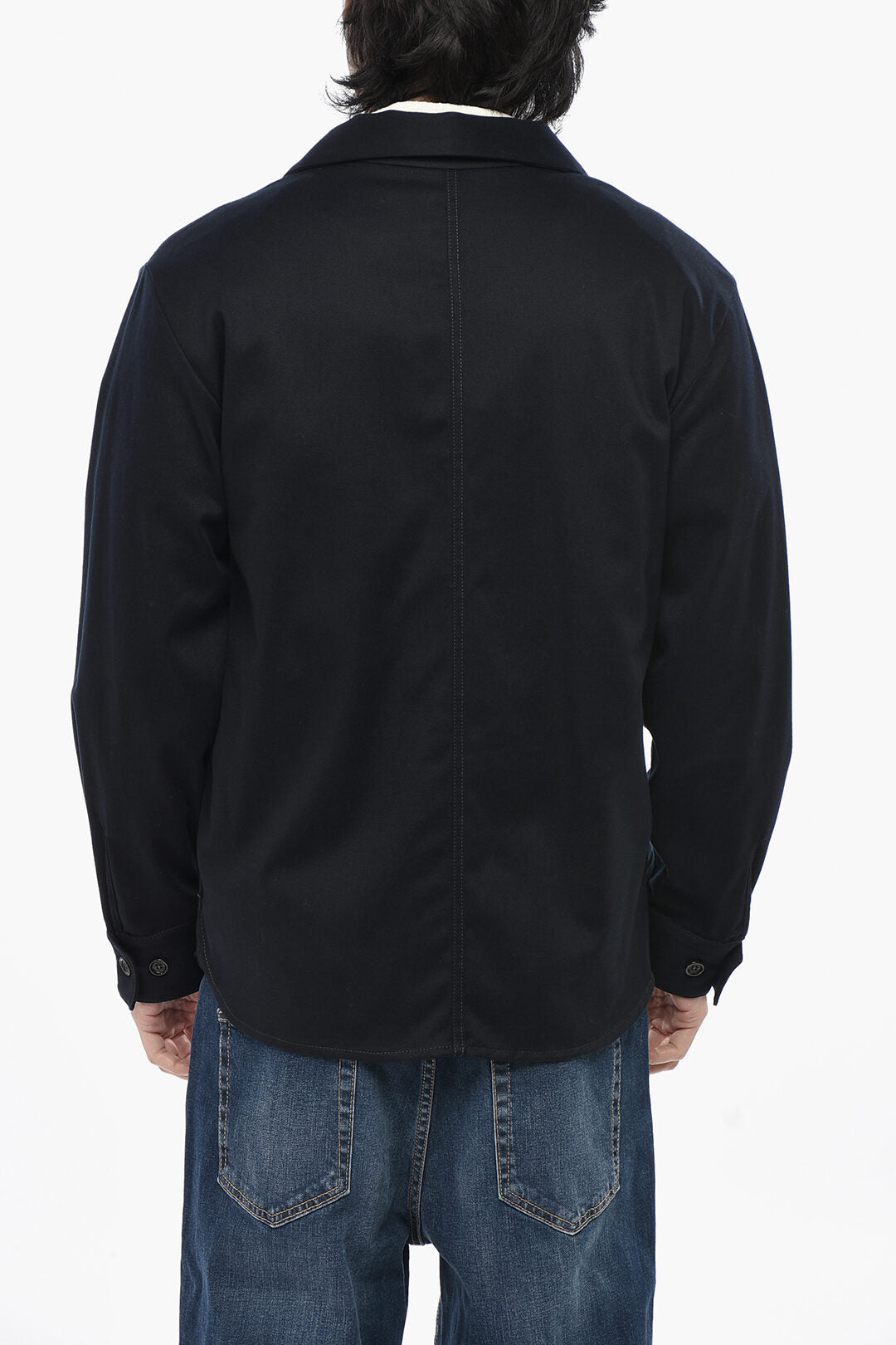 Paolo Pecora 2405~Twill Cotton-Blend Blazer With Flap Pockets, view 2