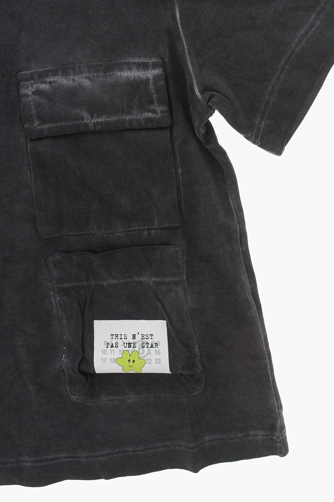 Maison Margiela Kids 0115~MM6 Crewneck T-Shirt with Delavè Effect and Double Pocket, view 2