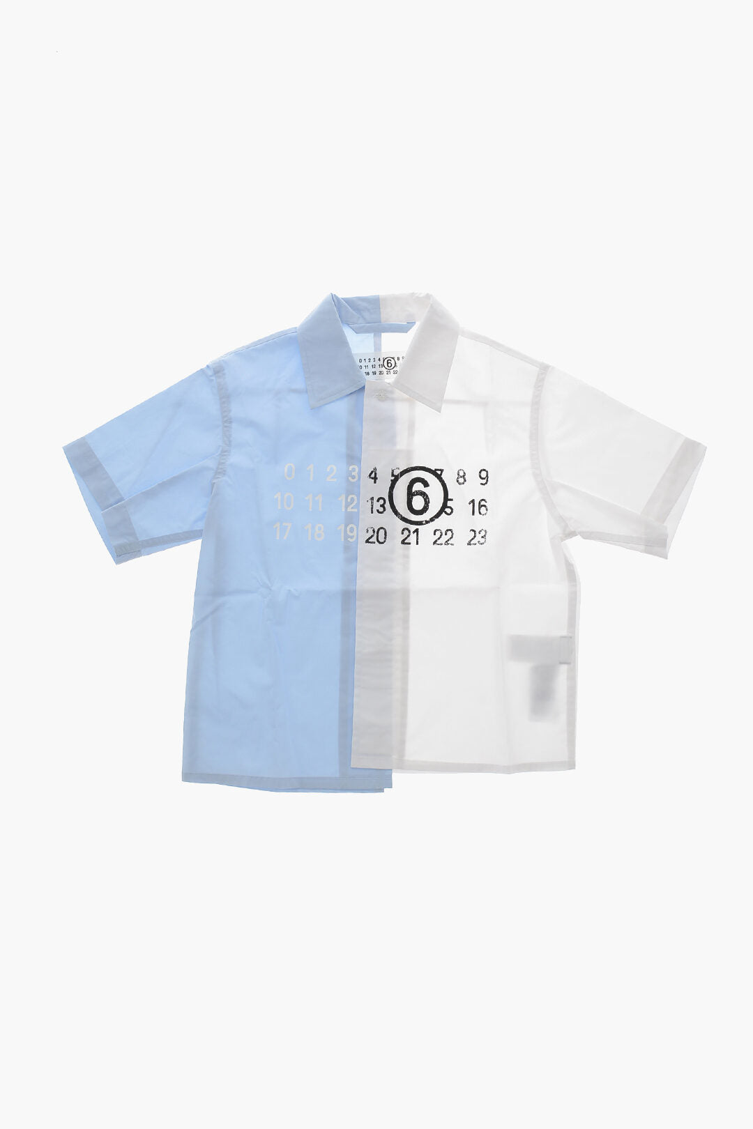 Maison Margiela Kids 0115~MM6 Two-Tone Short-Sleeve Shirt