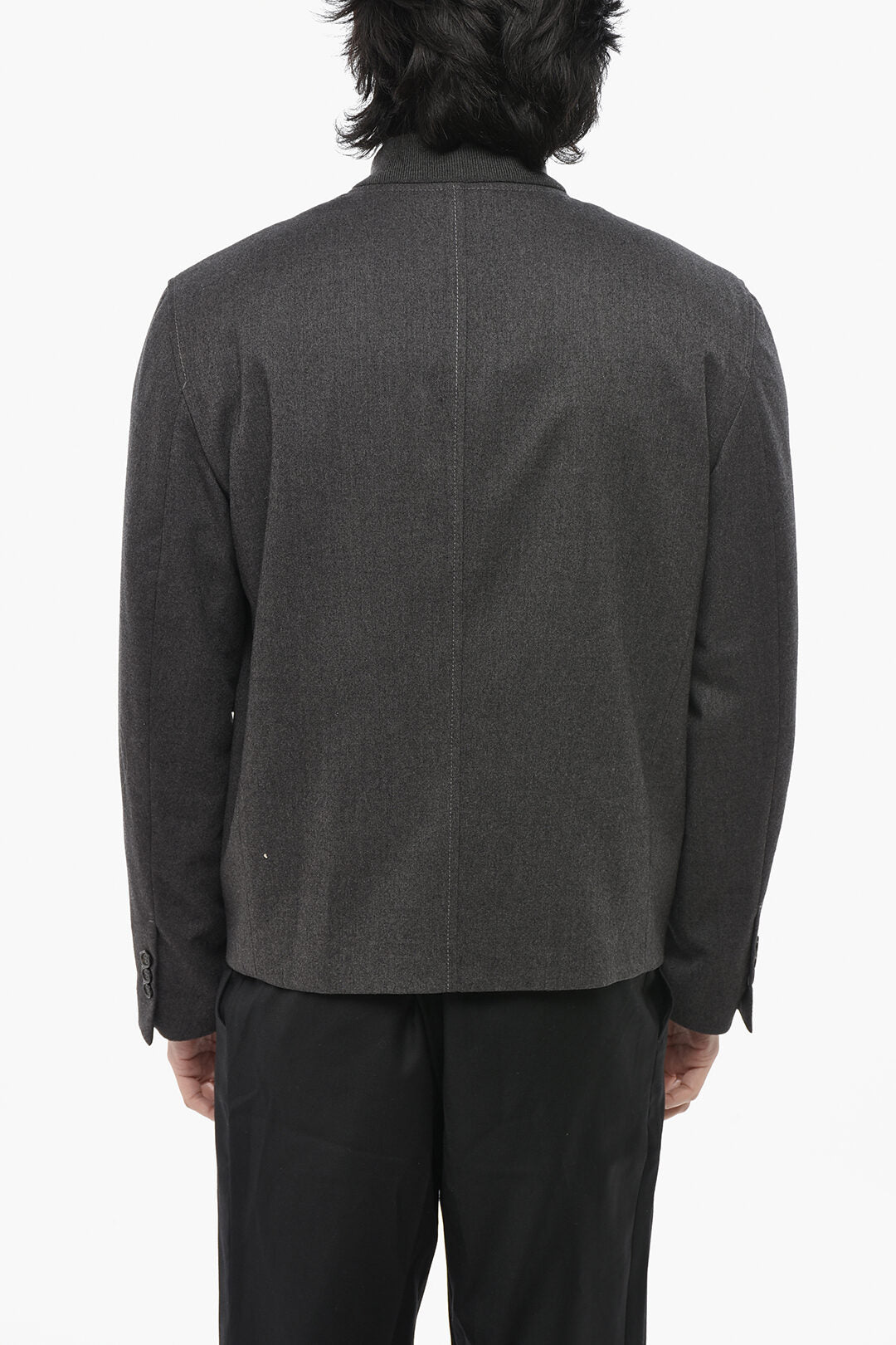 Paolo Pecora 2470~Wool-Cloth Zip-Up Jacket with Utility Pockets, view 2