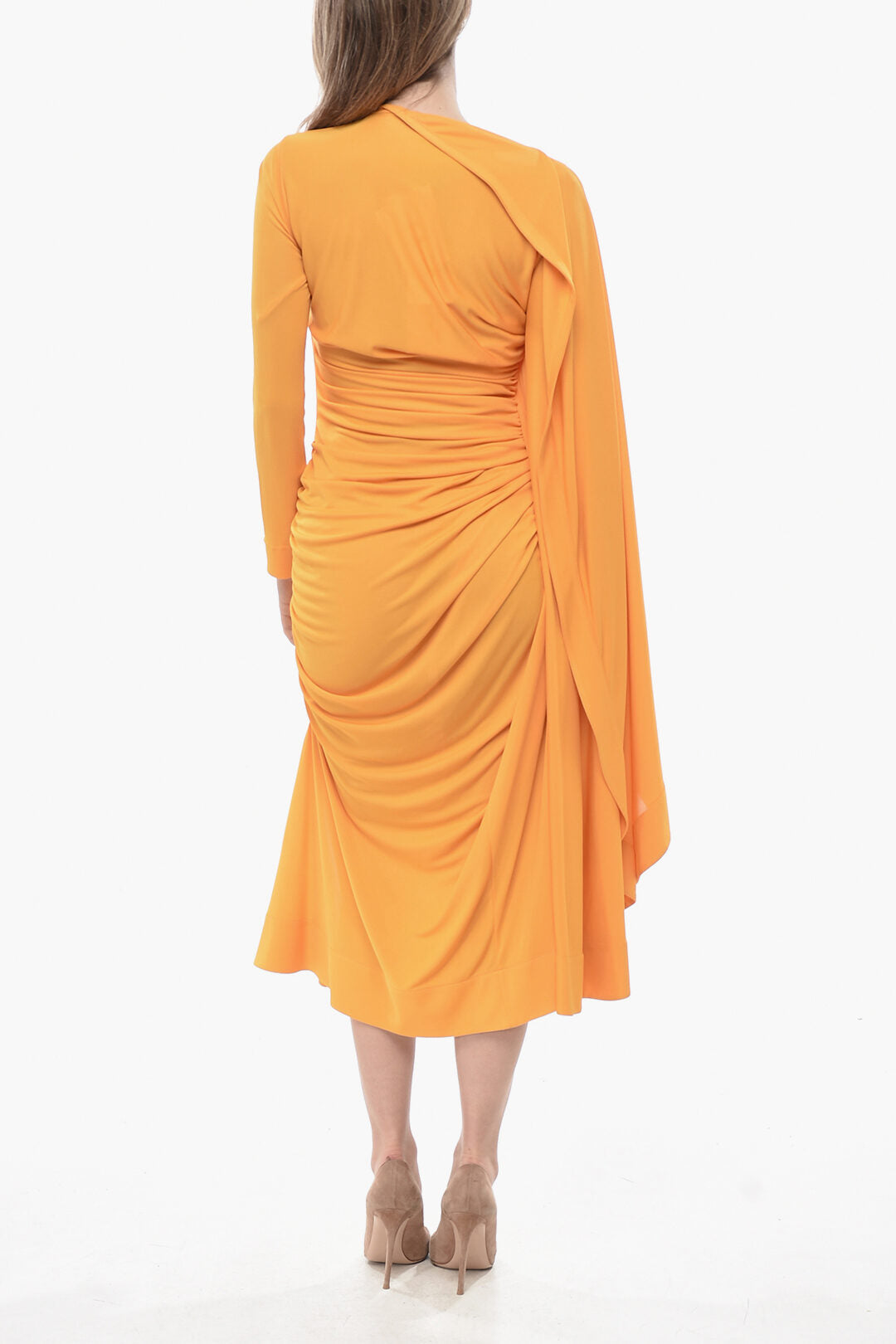 Bottega Veneta 2950~Viscose Midi Dress with Draped Design, view 2