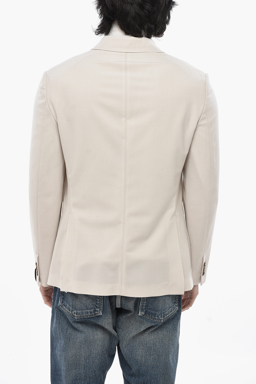 Paolo Pecora 2405~Double-Breasted Wool-Blend Blazer with Patch Pockets