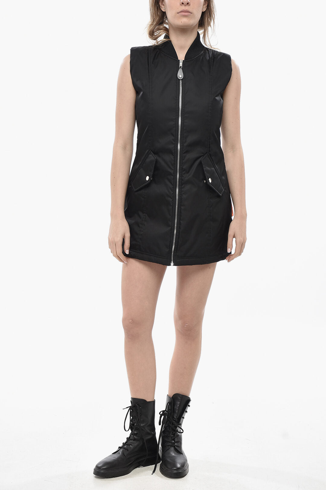Gucci 3500~Quilted Zip-Up Dress with Flap Pockets