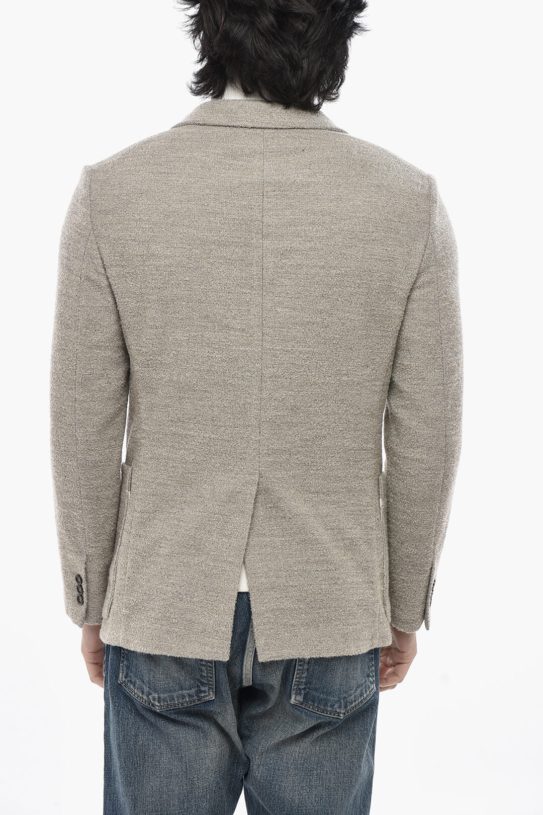 Paolo Pecora 2500~Bouclé Cotton-Blend Unlined Blazer with Patch Pockets, view 2
