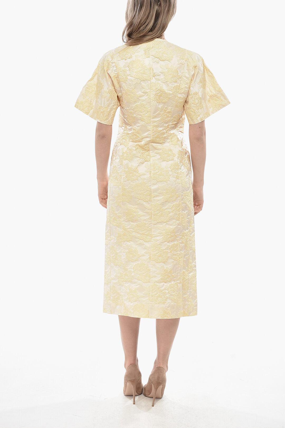 Ganni 3000~Jacquard Short-Sleeved Shirt Dress