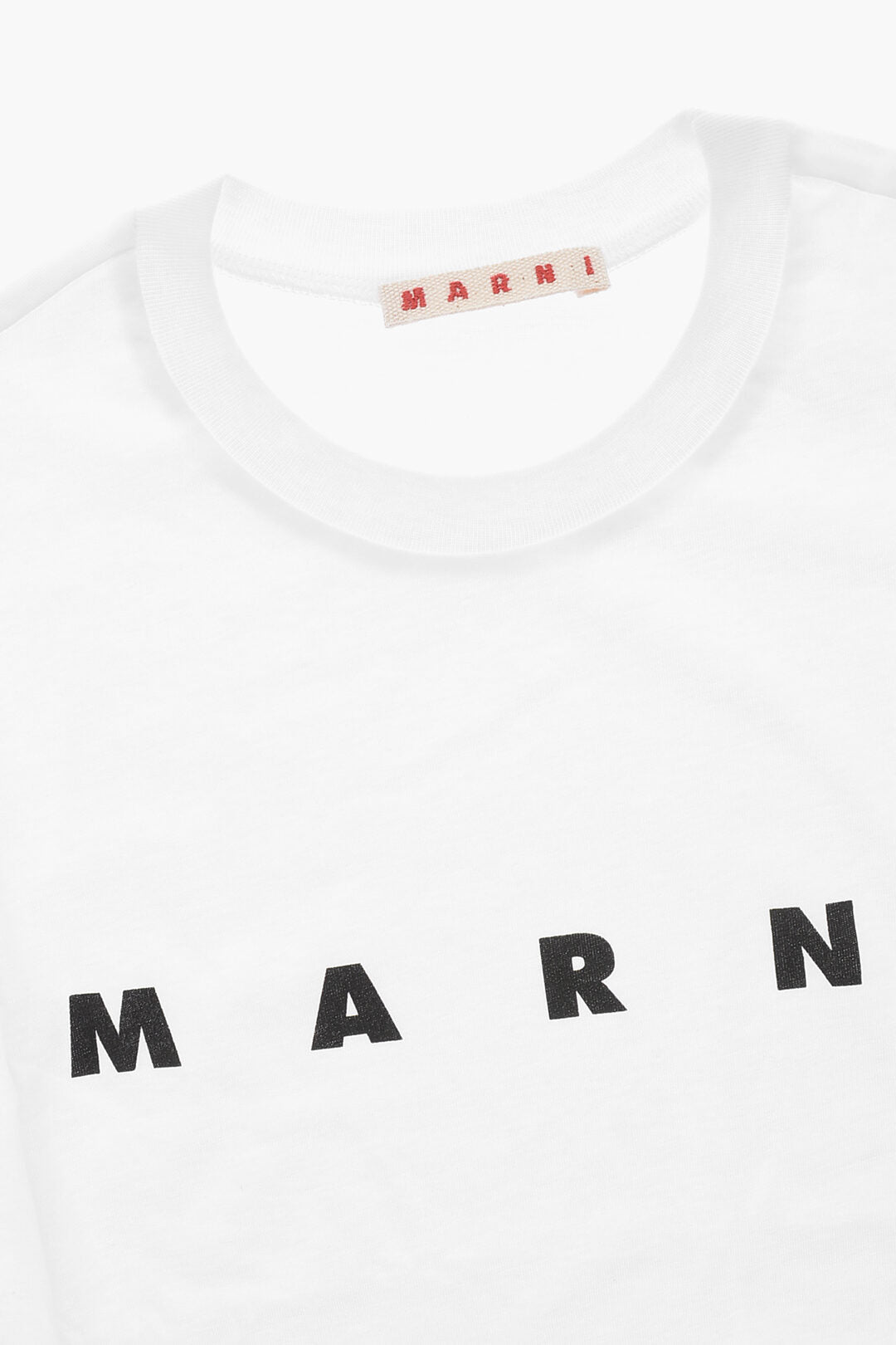 Marni Kids 0115~Crew Neck Solid T-Shirt with Printed Logo, view 2