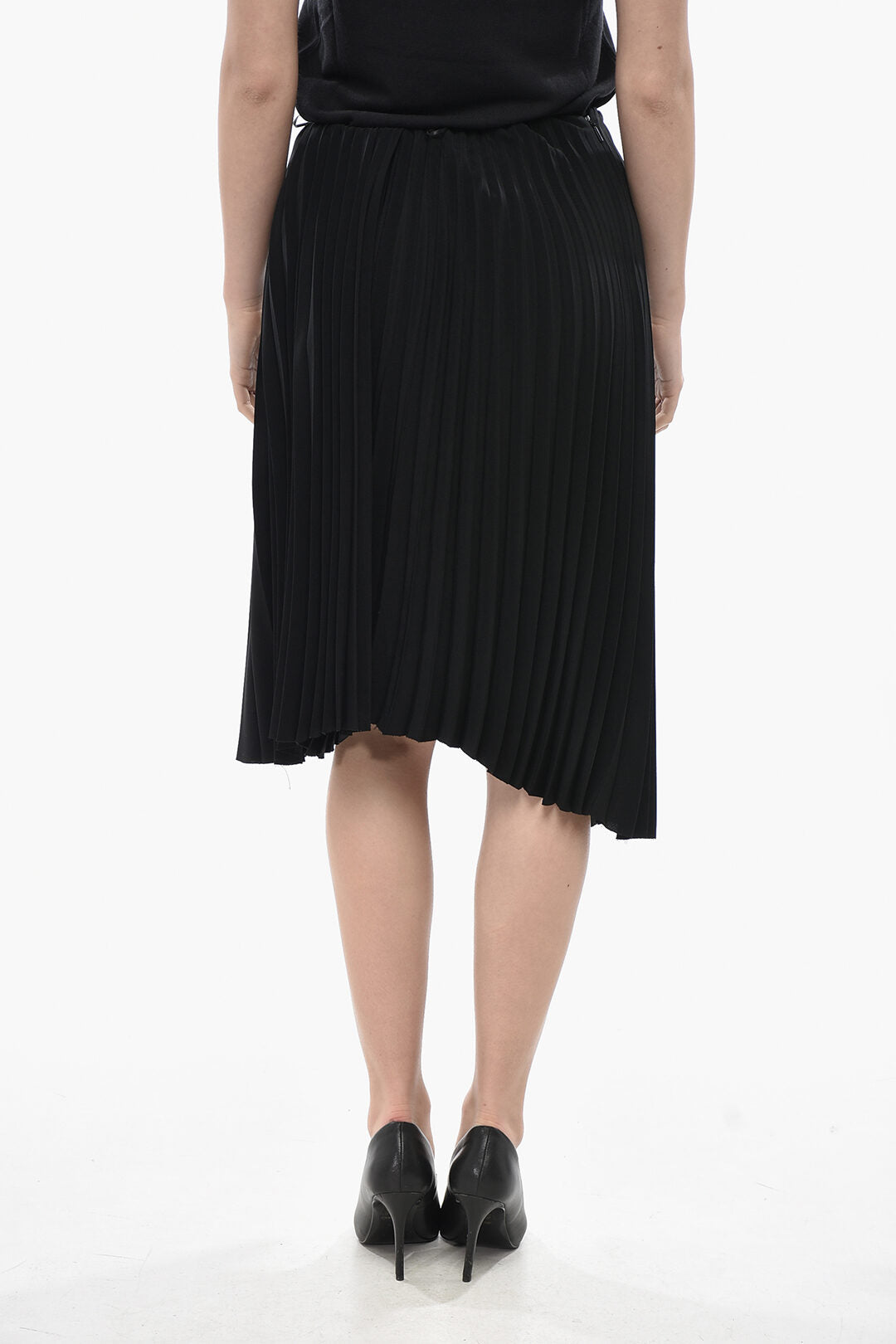 Saint Laurent 3500~Asymmetric Pleated Circle Skirt, view 2