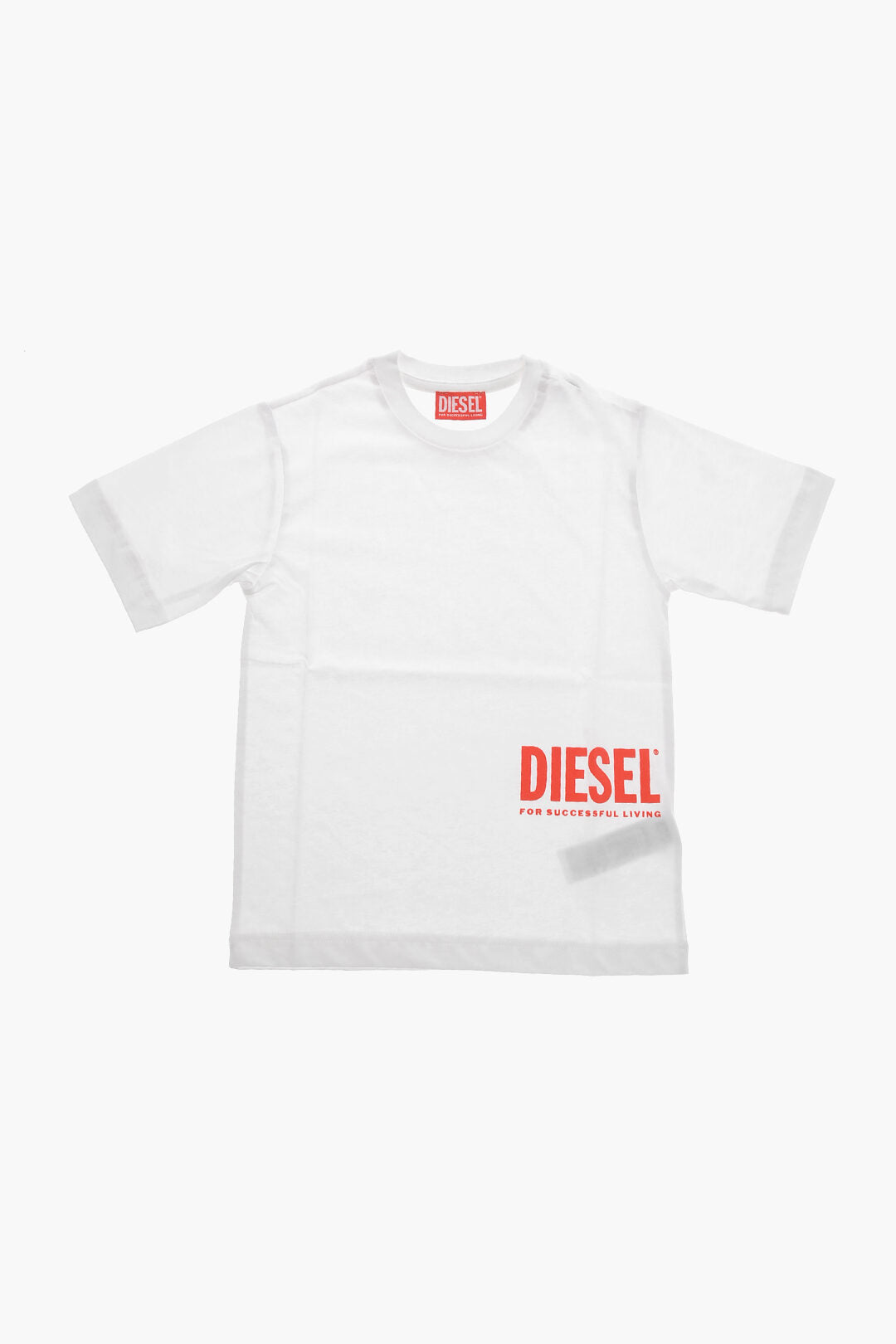 Diesel Kids 2405~Cotton-Jersey Crew Neck T-Shirt with Contrasting Logo