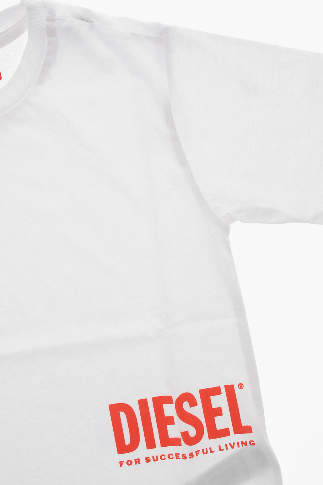 Diesel Kids 2405~Cotton-Jersey Crew Neck T-Shirt with Contrasting Logo, view 2