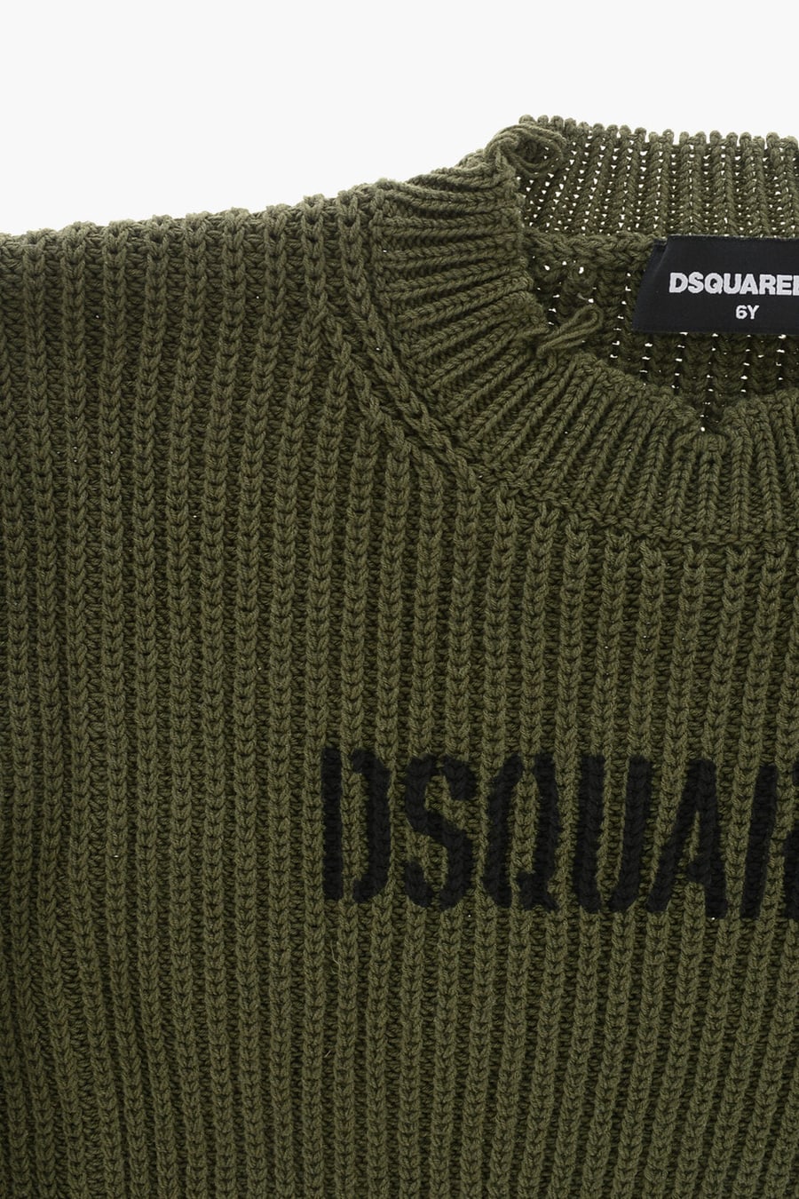 Dsquared2 Kids 2850~Cotton-Blend Crewneck Sweater with Vintage Effect, view 2