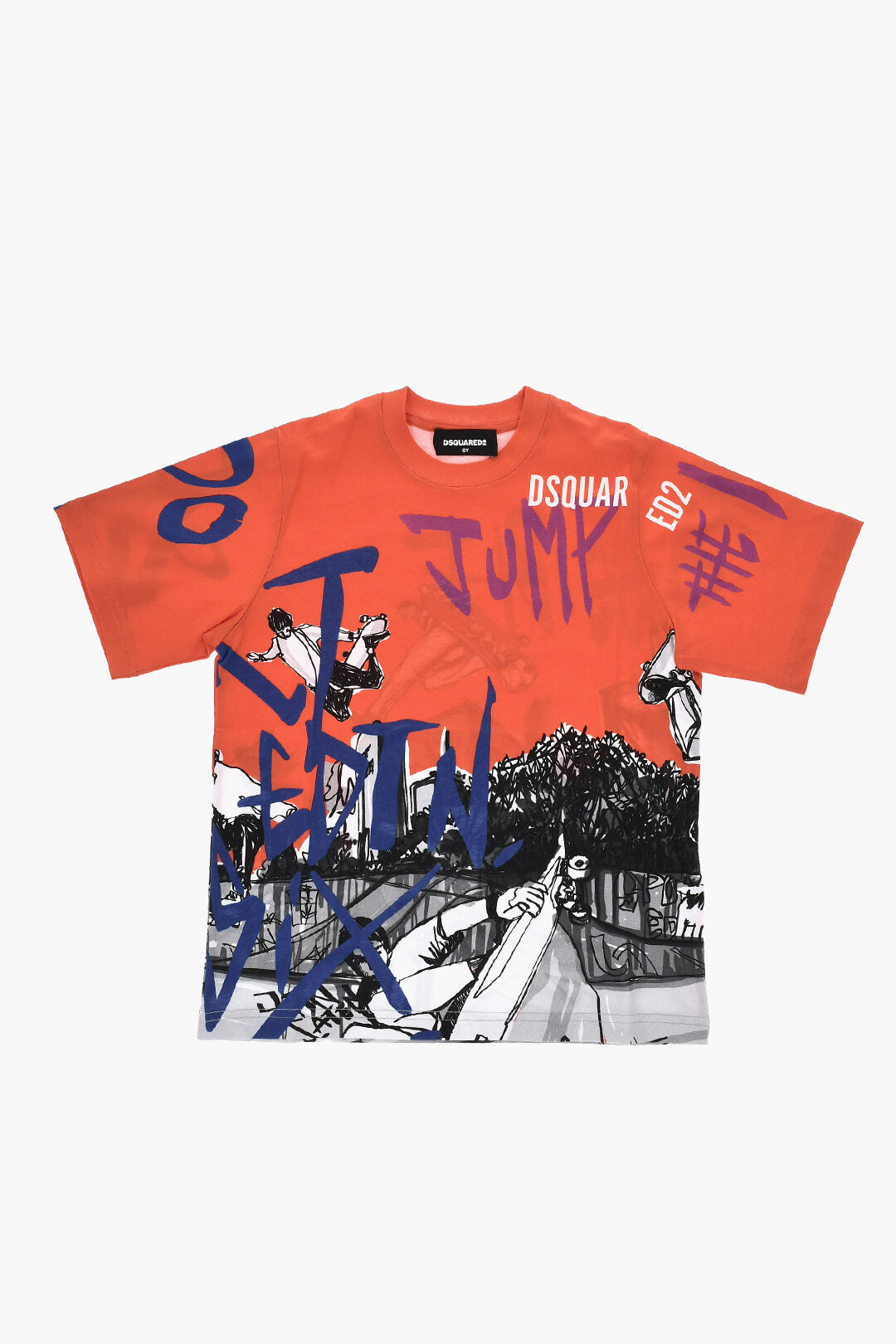 Dsquared2 Kids 3250~Crewneck T-Shirt SLOUCH FIT Printed