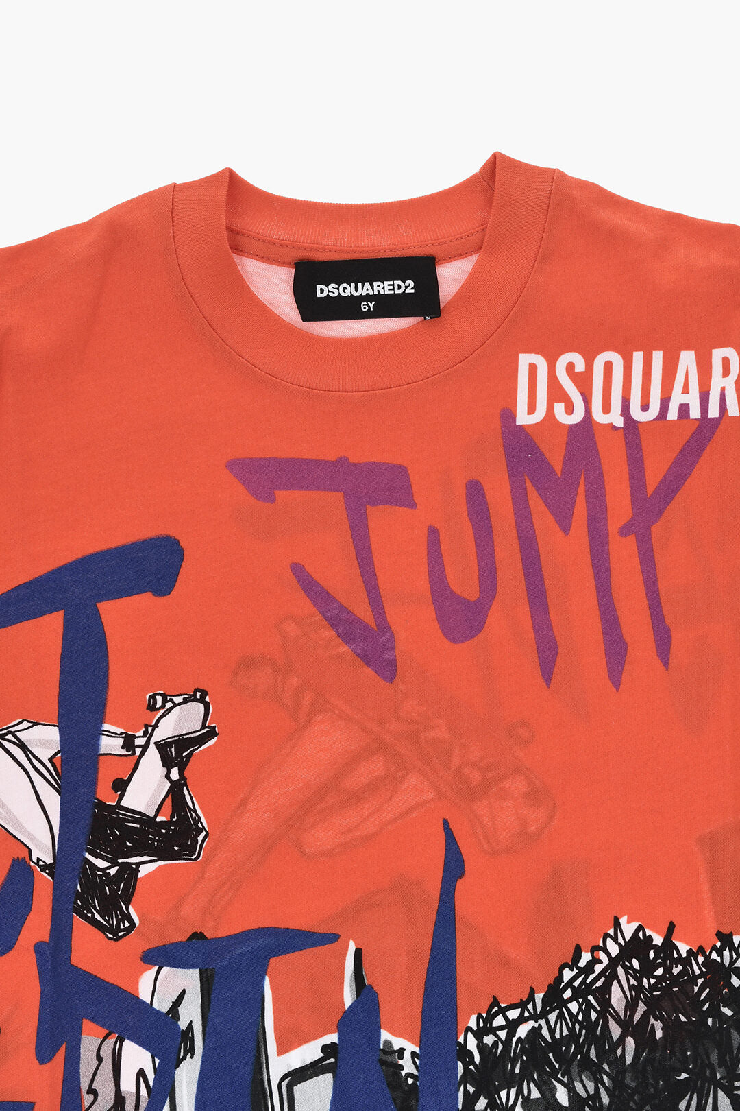 Dsquared2 Kids 3250~Crewneck T-Shirt SLOUCH FIT Printed, view 2