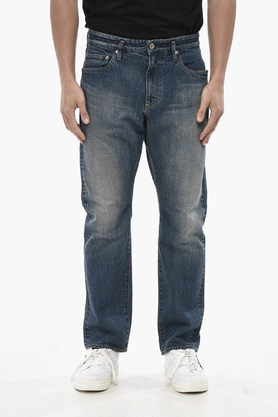 Nonnative 2500~Regular-Fit Jeans with 19cm Logo Button