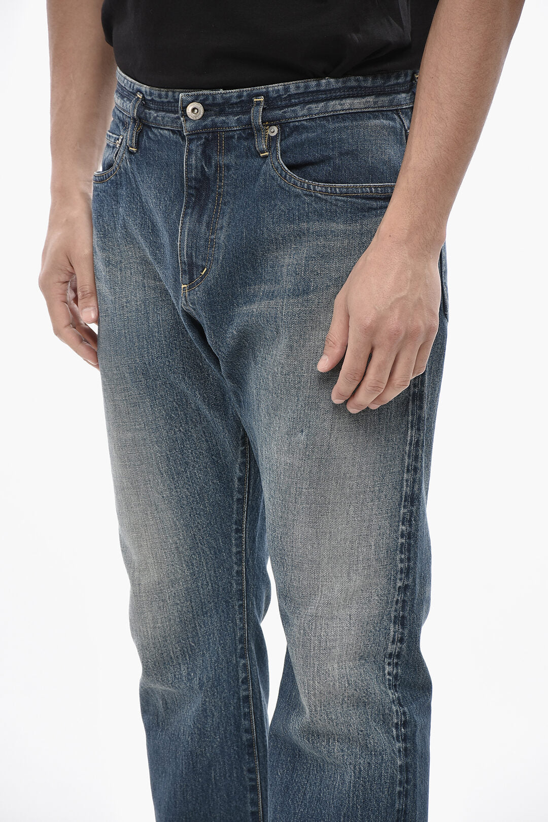 Nonnative 2500~Regular-Fit Jeans with 19cm Logo Button