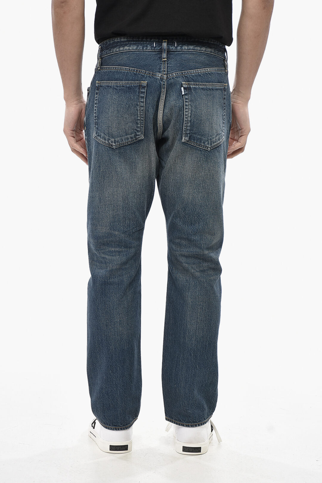 Nonnative 2500~Regular-Fit Jeans with 19cm Logo Button, view 2