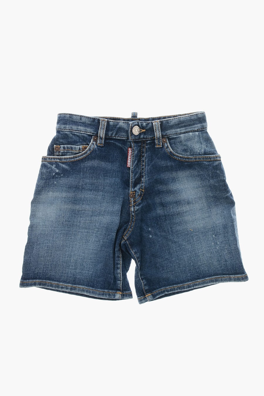 Dsquared2 Kids 2405~Denim Stretch Shorts with Exposed Seams
