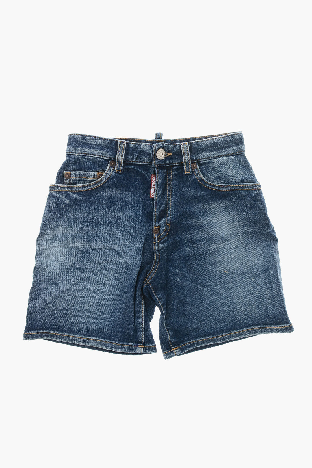 Dsquared2 Kids 2405~Denim Stretch Shorts with Exposed Seams
