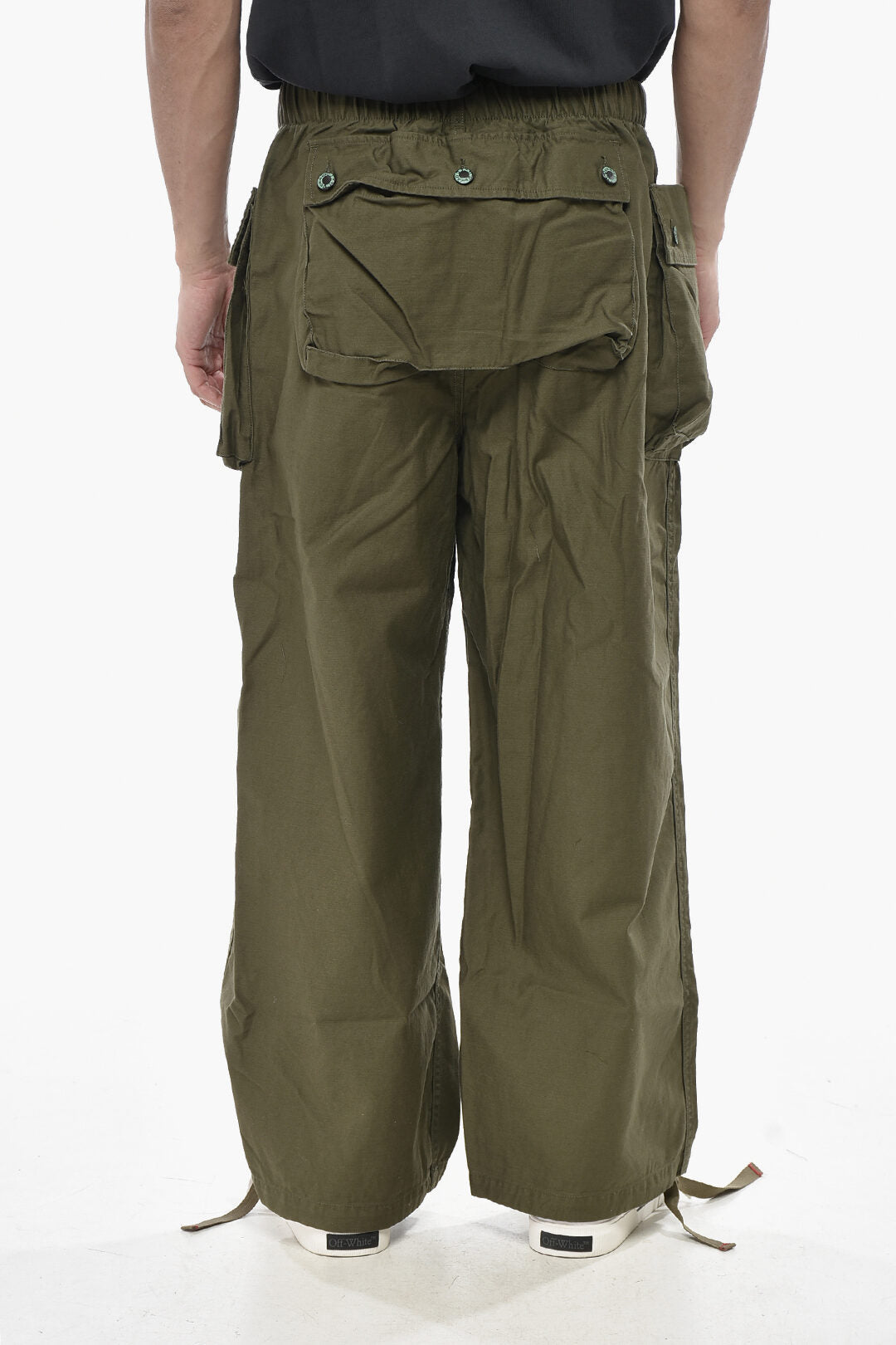 Brain Dead 2850~Wide-Leg Cargo Pants JUNGLE with Elastic Waist