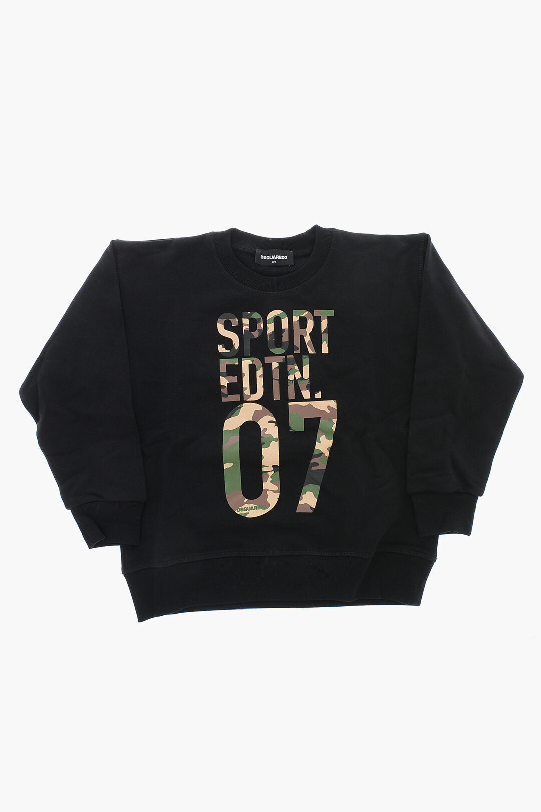 Dsquared2 Kids 3500~SPORT EDTN.08 Cotton Crewneck Sweatshirt SLOUCH FIT with Camouflage Print