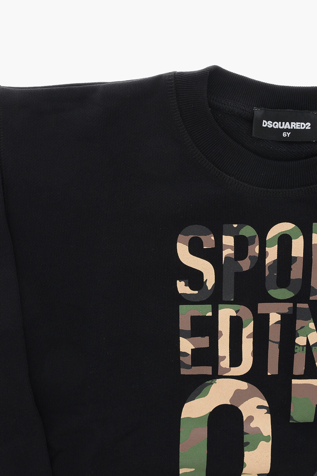 Dsquared2 Kids 3500~SPORT EDTN.08 Cotton Crewneck Sweatshirt SLOUCH FIT with Camouflage Print, view 2