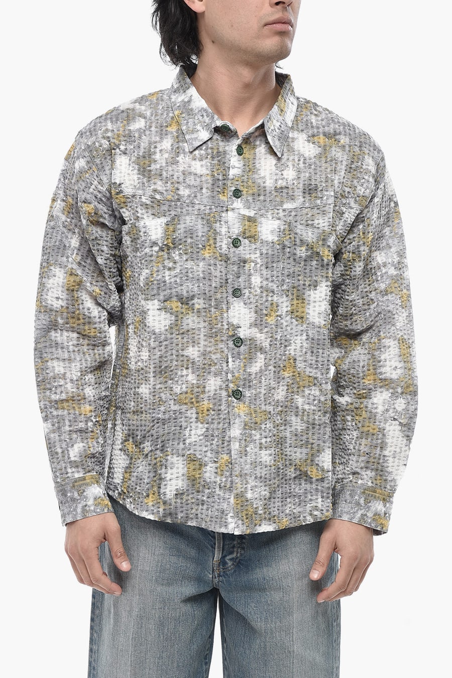 Brain Dead 2470~Honeycomb Cotton Shirt DISTORTED HEAT with Double Pocket