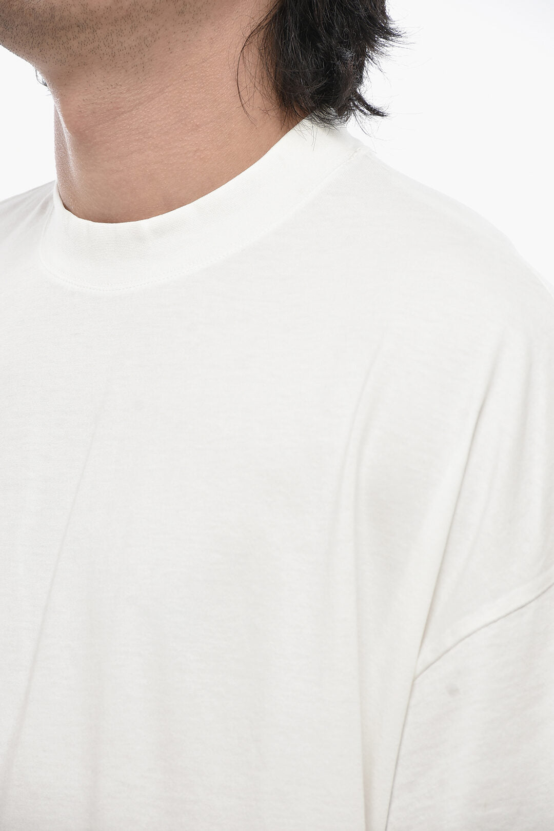 Bonsai 2405~ANTONIA Solid-Color Crewneck T-Shirt with Contrast Print