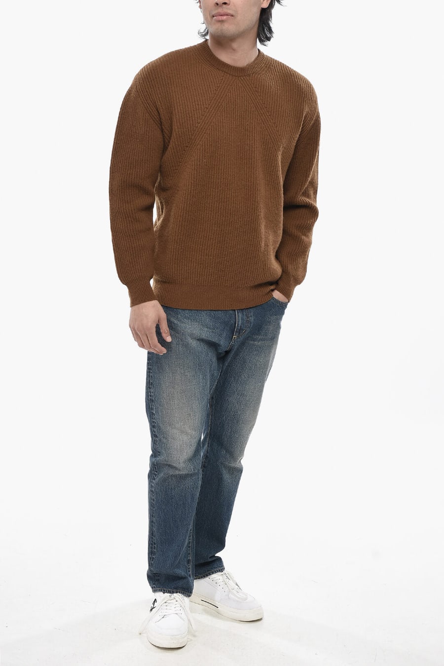 Paolo Pecora 2405~Virgin Wool Ribbed Crewneck Sweater