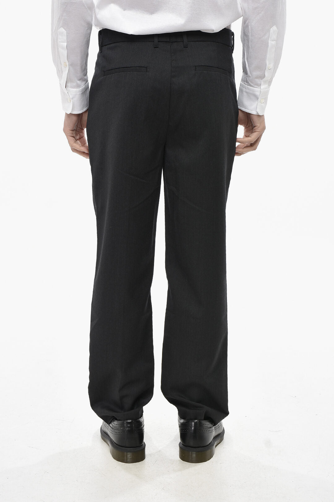 AllSaints 2470~Wool-Blend Trousers BLACKWATER With Concealed Button Fastening, view 2
