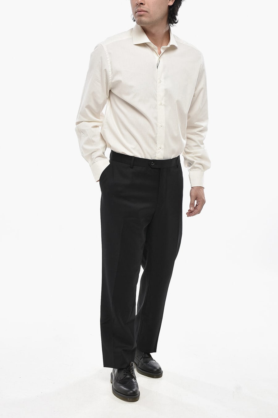 AllSaints 3500~Straight-Leg Trousers TALLIS With Belt Loops, view 3
