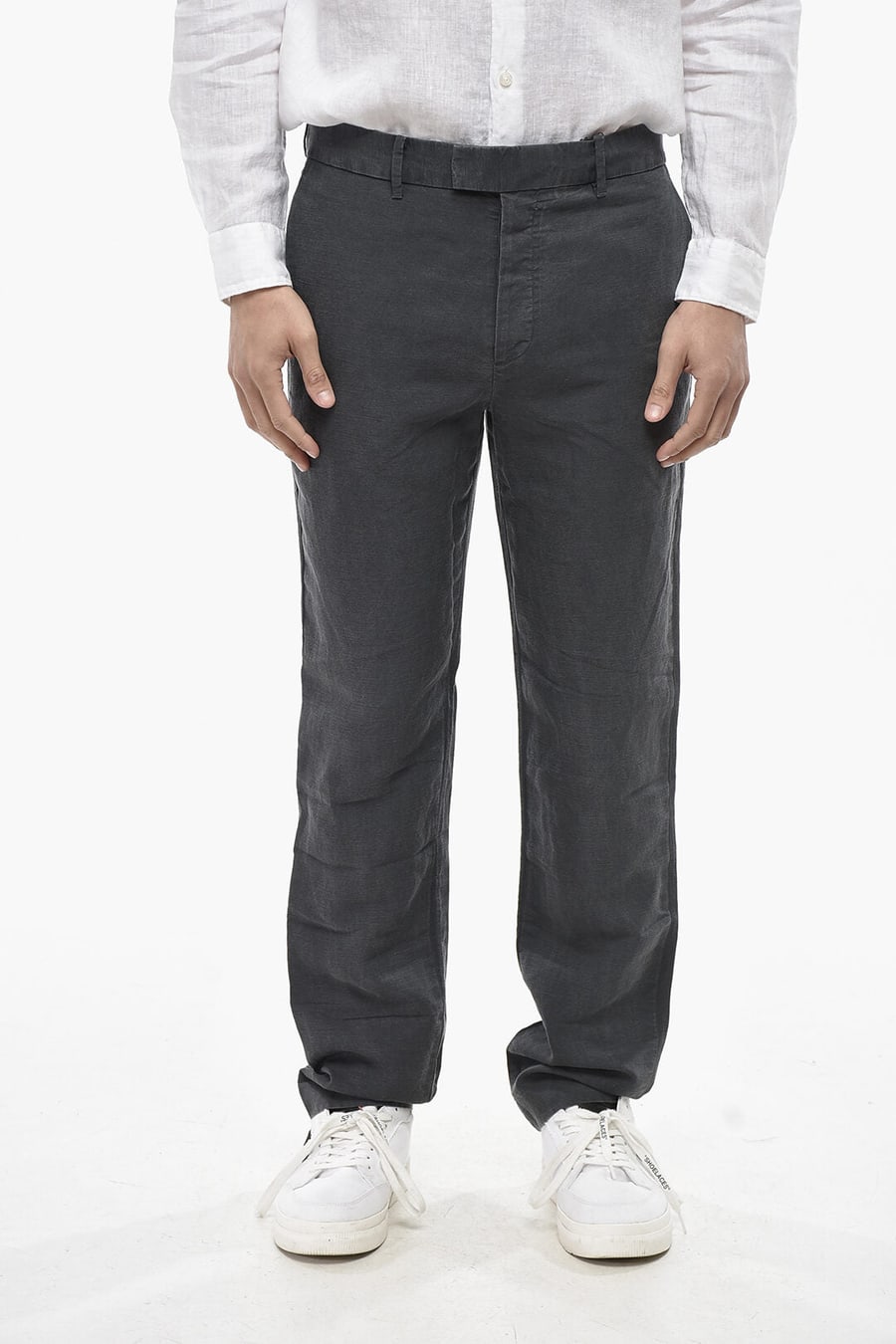 AllSaints 2470~Linen-Blend Straight-Leg Trousers TANSEY