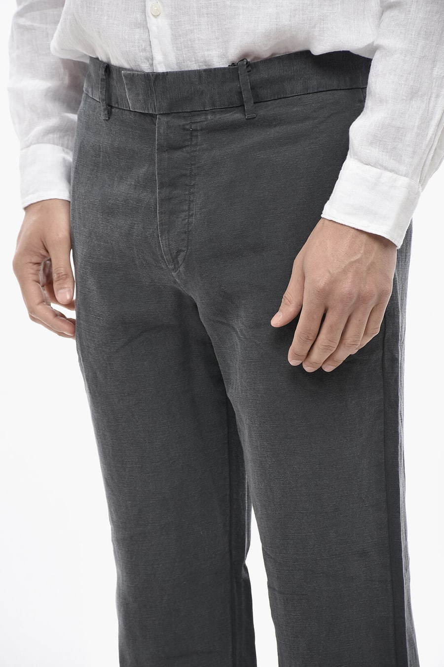 AllSaints 2470~Linen-Blend Straight-Leg Trousers TANSEY, view 3