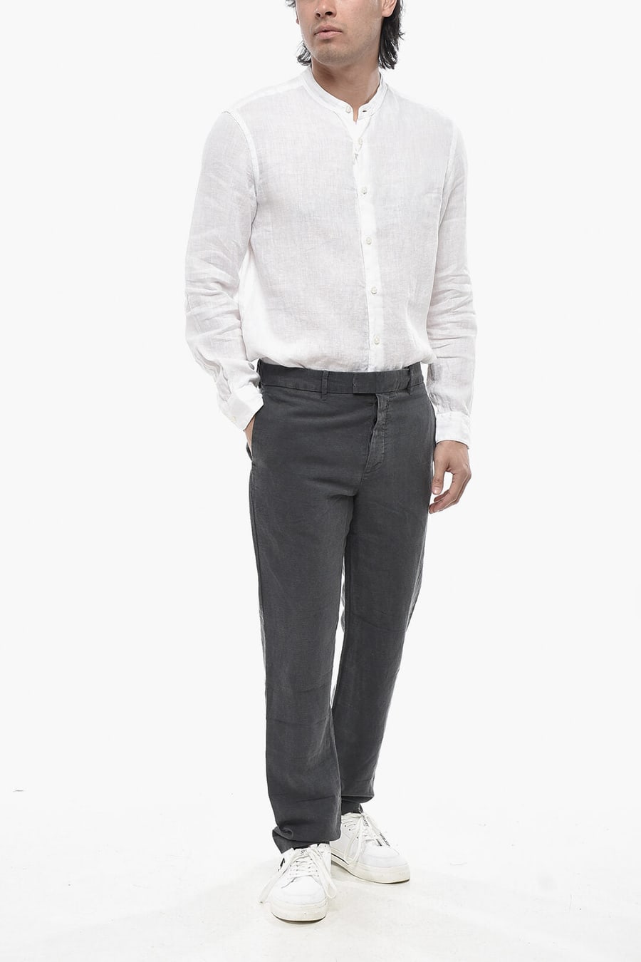 AllSaints 2470~Linen-Blend Straight-Leg Trousers TANSEY, view 4