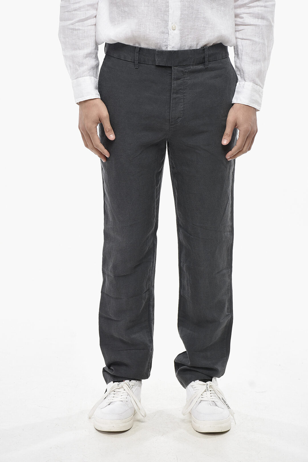 AllSaints 2470~Linen-Blend Straight-Leg Trousers TANSEY