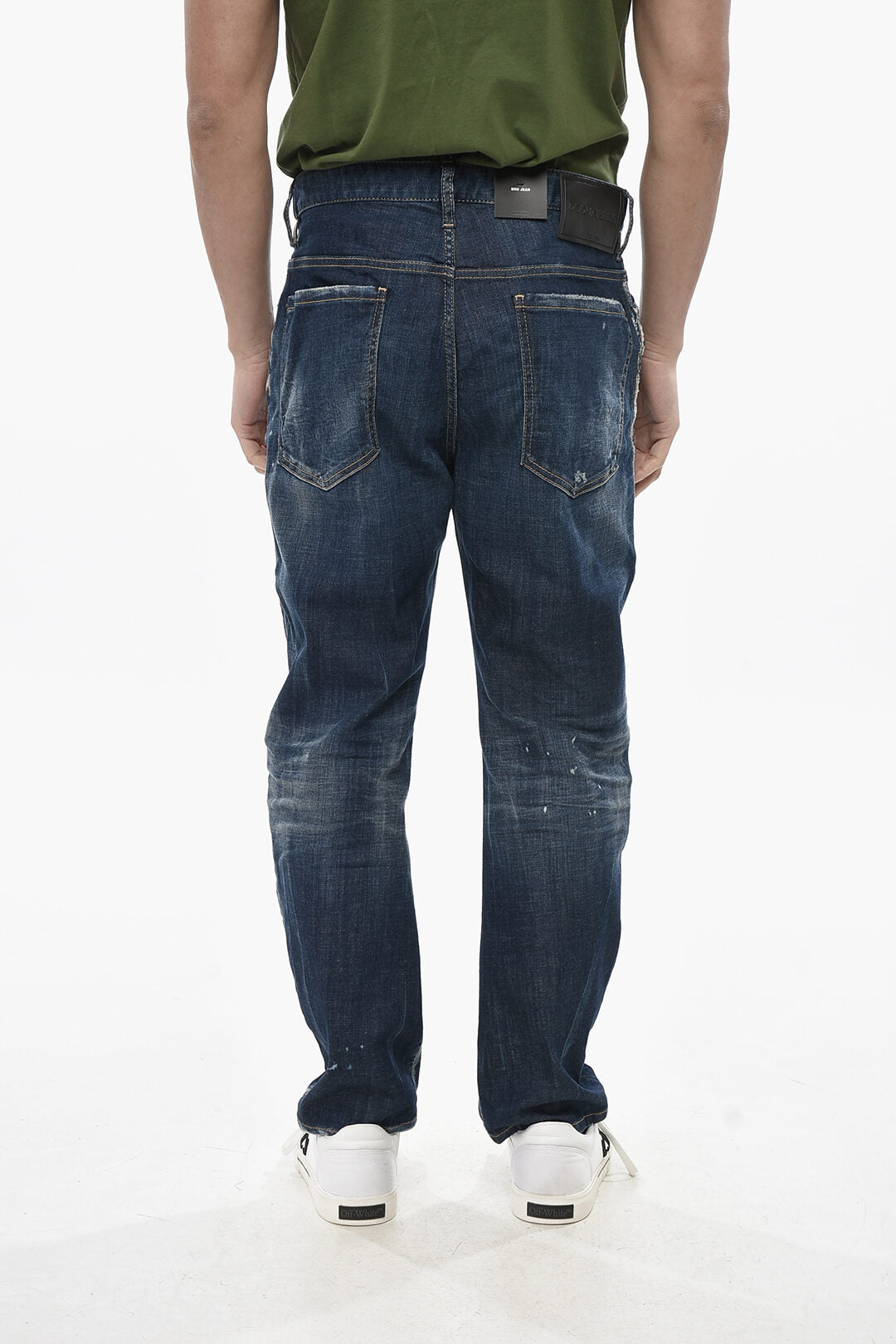 Dsquared2 2405~Vintage-Effect Jeans BRO with Leather Patch Logo 20cm, view 2