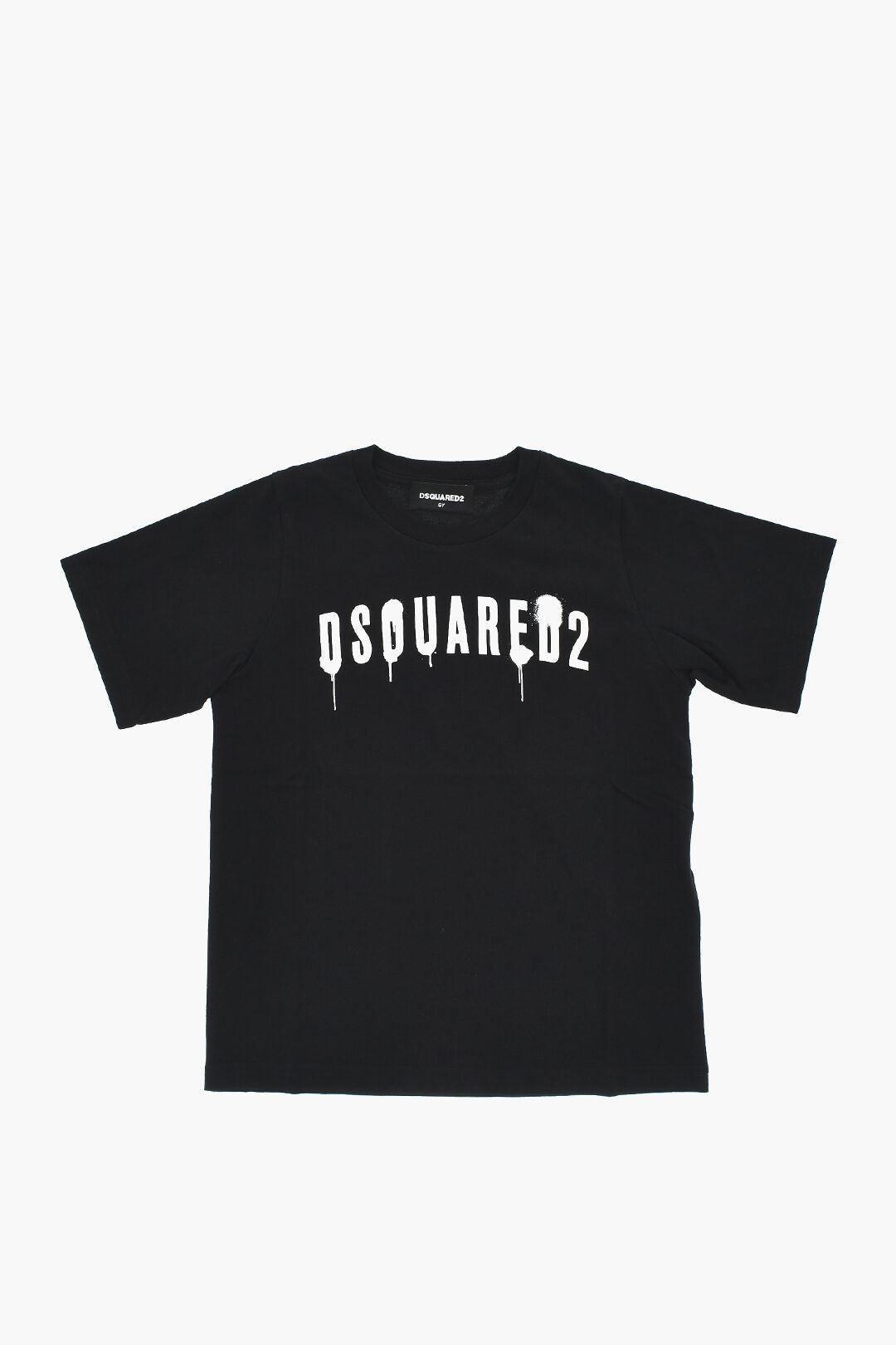 Dsquared2 Kids 3500~Crewneck T-Shirt SLOUCH FIT in a Solid Color With Printed Logo