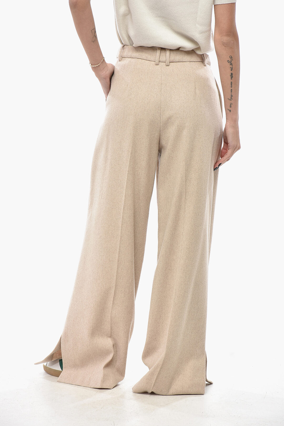 The Garment 2500~Single-Pleat MILLE Wool-Blend Trousers, view 2