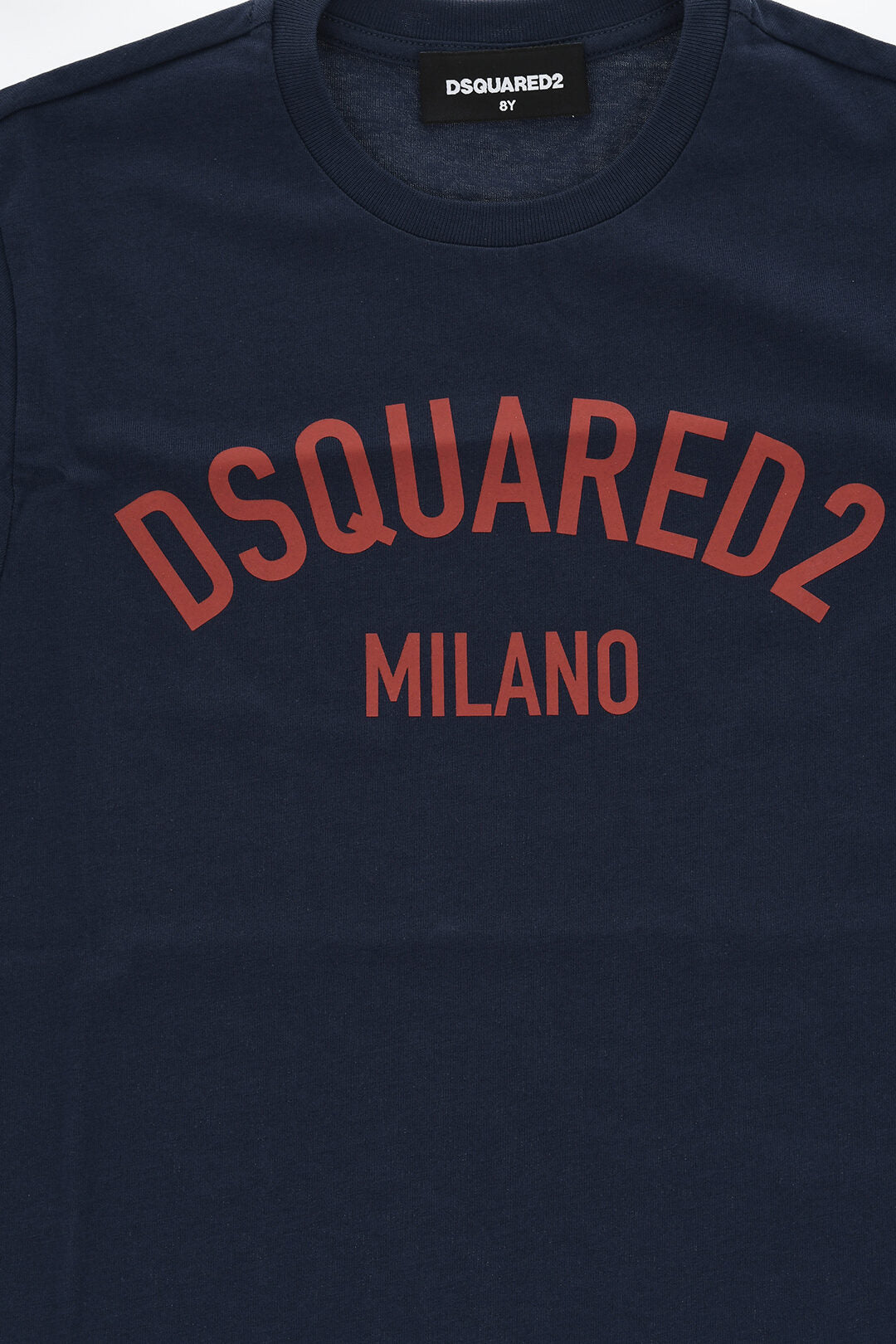 Dsquared2 Kids 2405~Crew Neck T-Shirt RELAX In Solid Color With Printed Logo, view 2