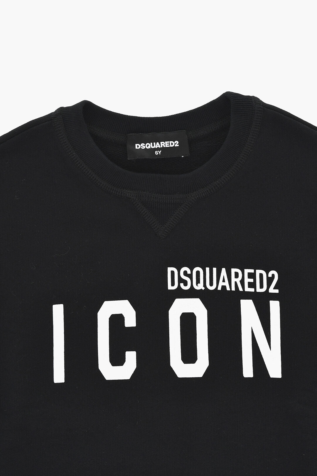 Dsquared2 Kids 3500~ICON Brushed Cotton Crewneck Sweatshirt RELAX With Printed Logo, view 2