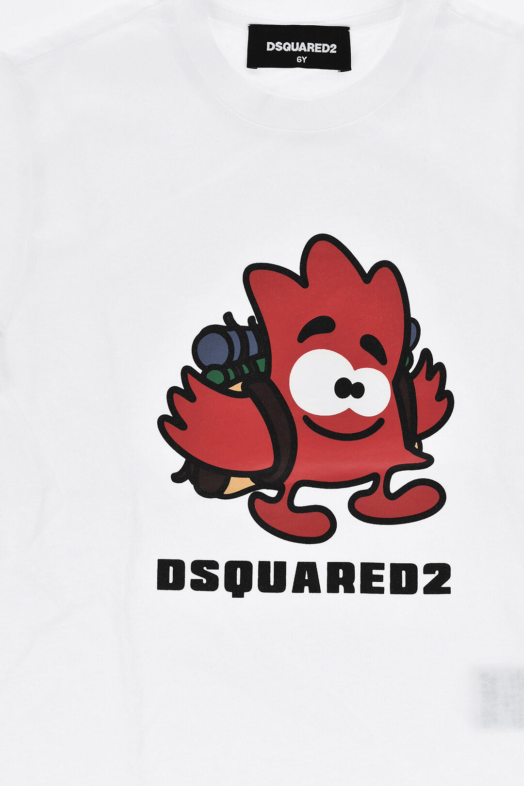Dsquared2 Kids 2405~Relax Crewneck Cotton T-Shirt with Print, view 2