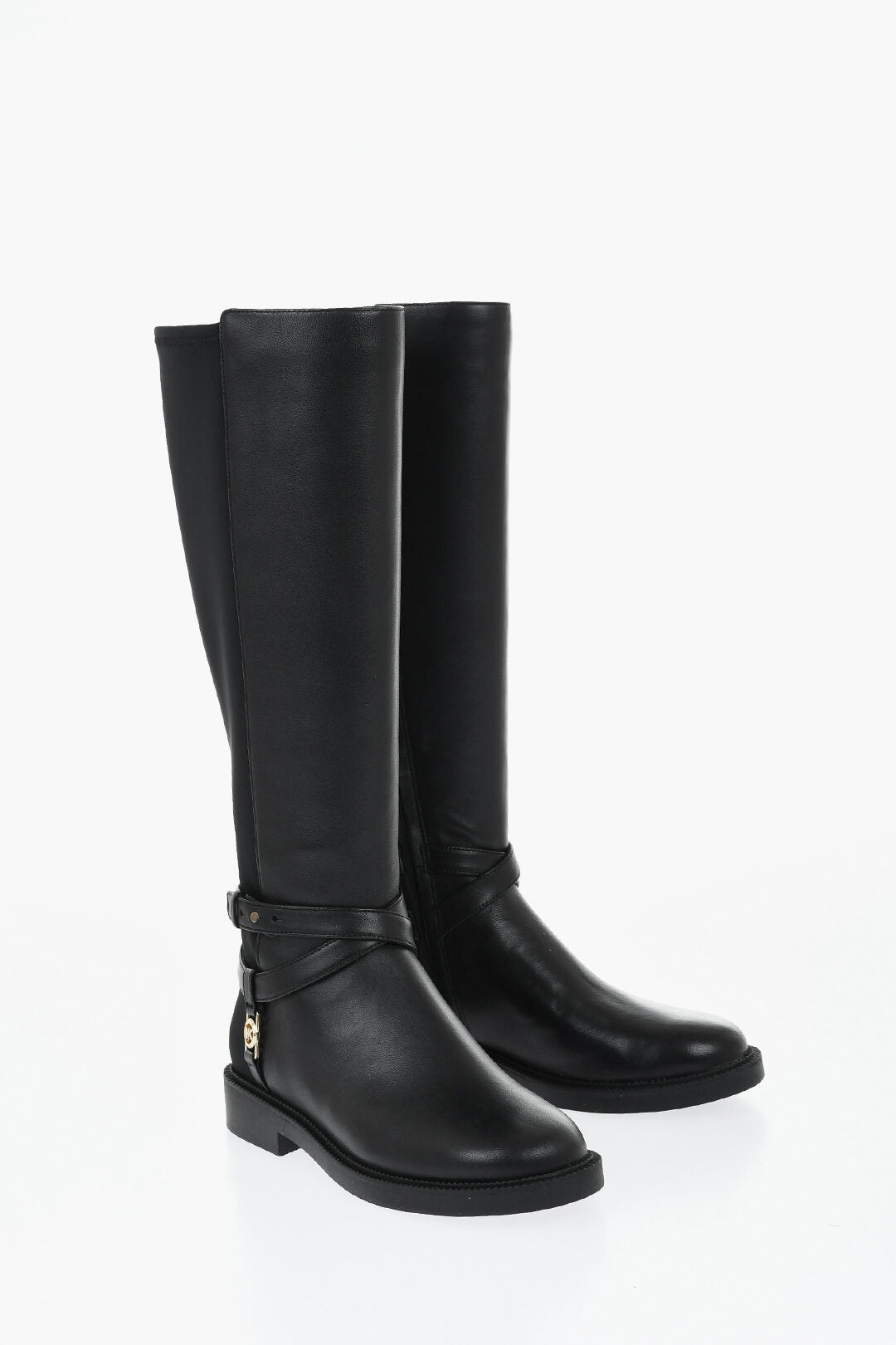 Michael Kors 3500~Leather Knee-High Boots with Ankle Strap