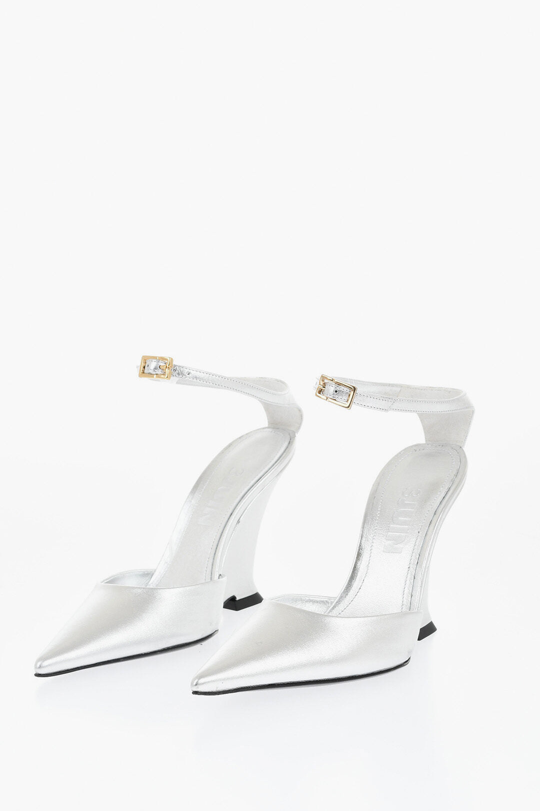 3Juin 3050~Lamé Leather Pumps CLEA with 10cm Wedge Heel