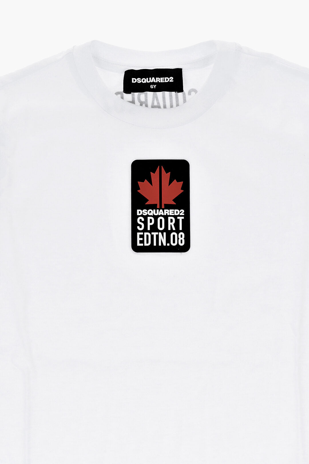 Dsquared2 Kids 2405~Crewneck T-Shirt RELAX In Solid Color With Branded Patch, view 2