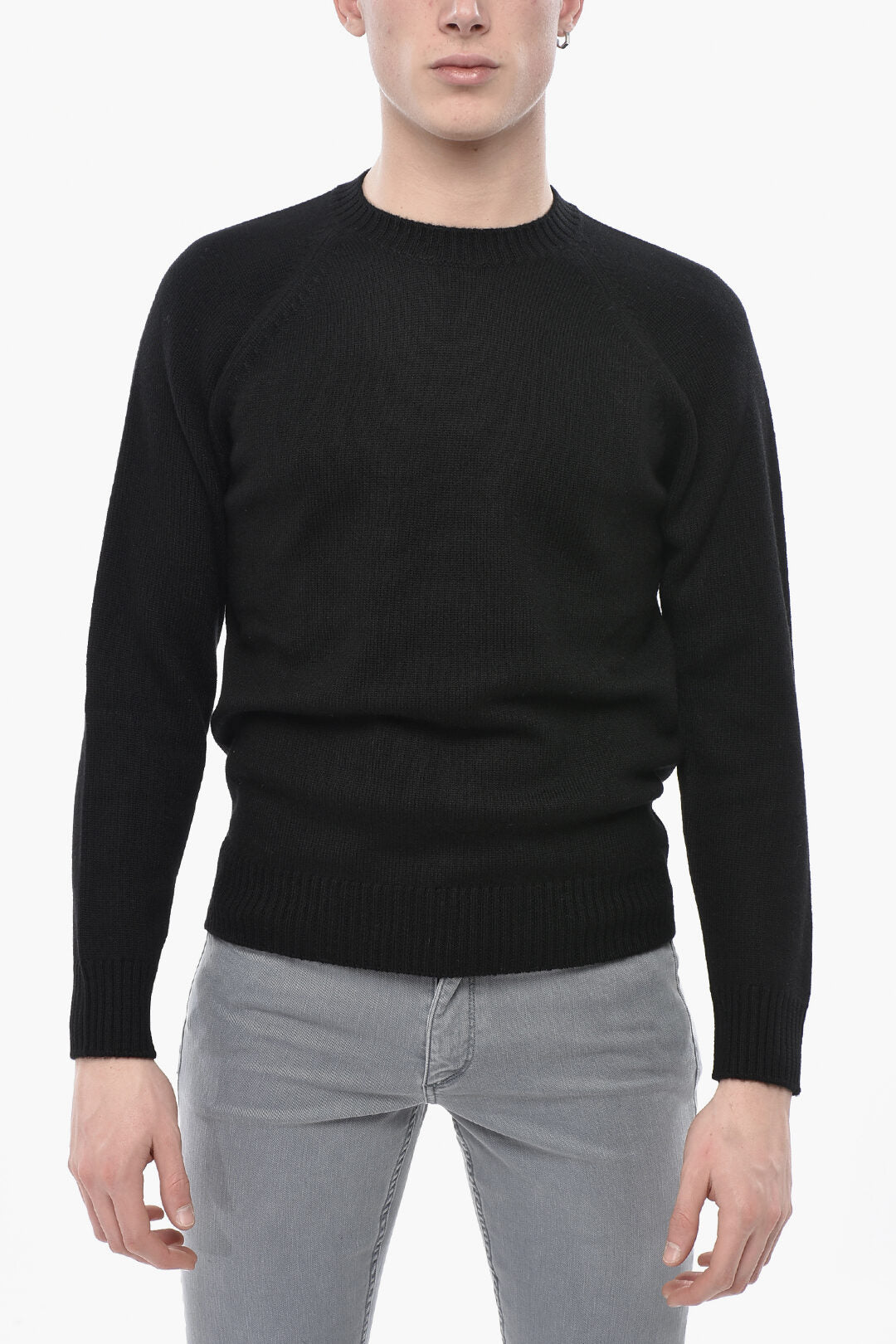 Paolo Pecora 3500~Virgin Wool Crewneck Sweater In Solid Colour