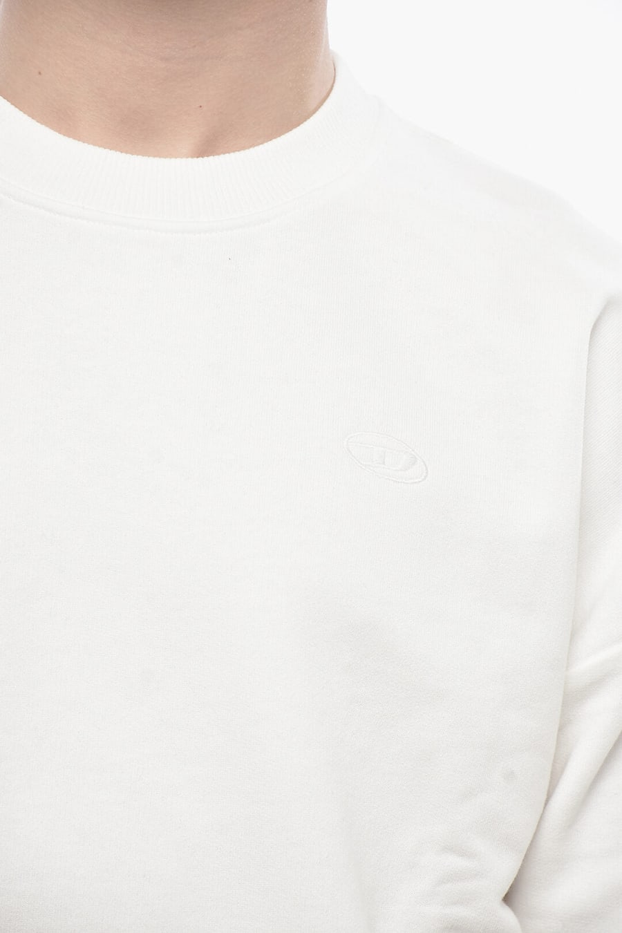 Diesel 2405~Brushed Cotton Crew Neck Sweatshirt S-ROB-MEGOVAL-D with Maxi Embroidery, view 3